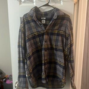 Gap Yellow Grey Navy Flannel